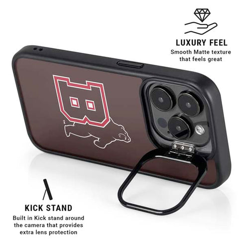 Brown University Bears Logo iPhone 14 Pro Kickstand Case